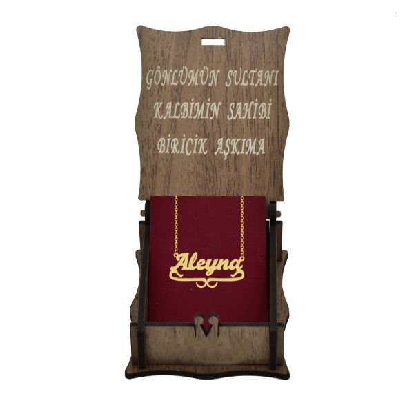 Gümüş Özel Tasarım Altı Desenli İsimli Kolye