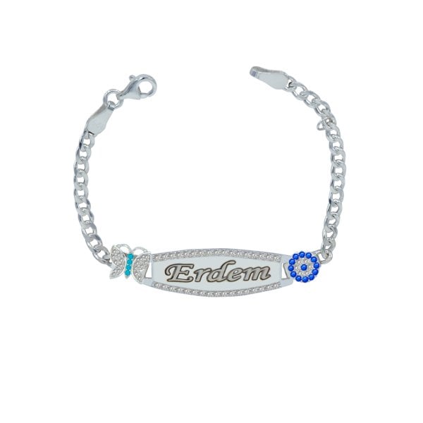 Gümüş Kelebekli İsimli Bebek Künyesi