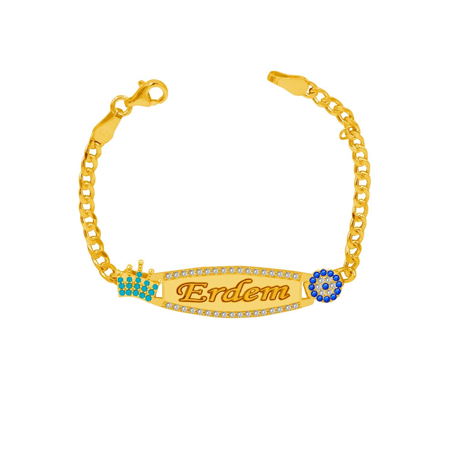 Gümüş Taşlı Plaka İsimli Çocuk Künyesi