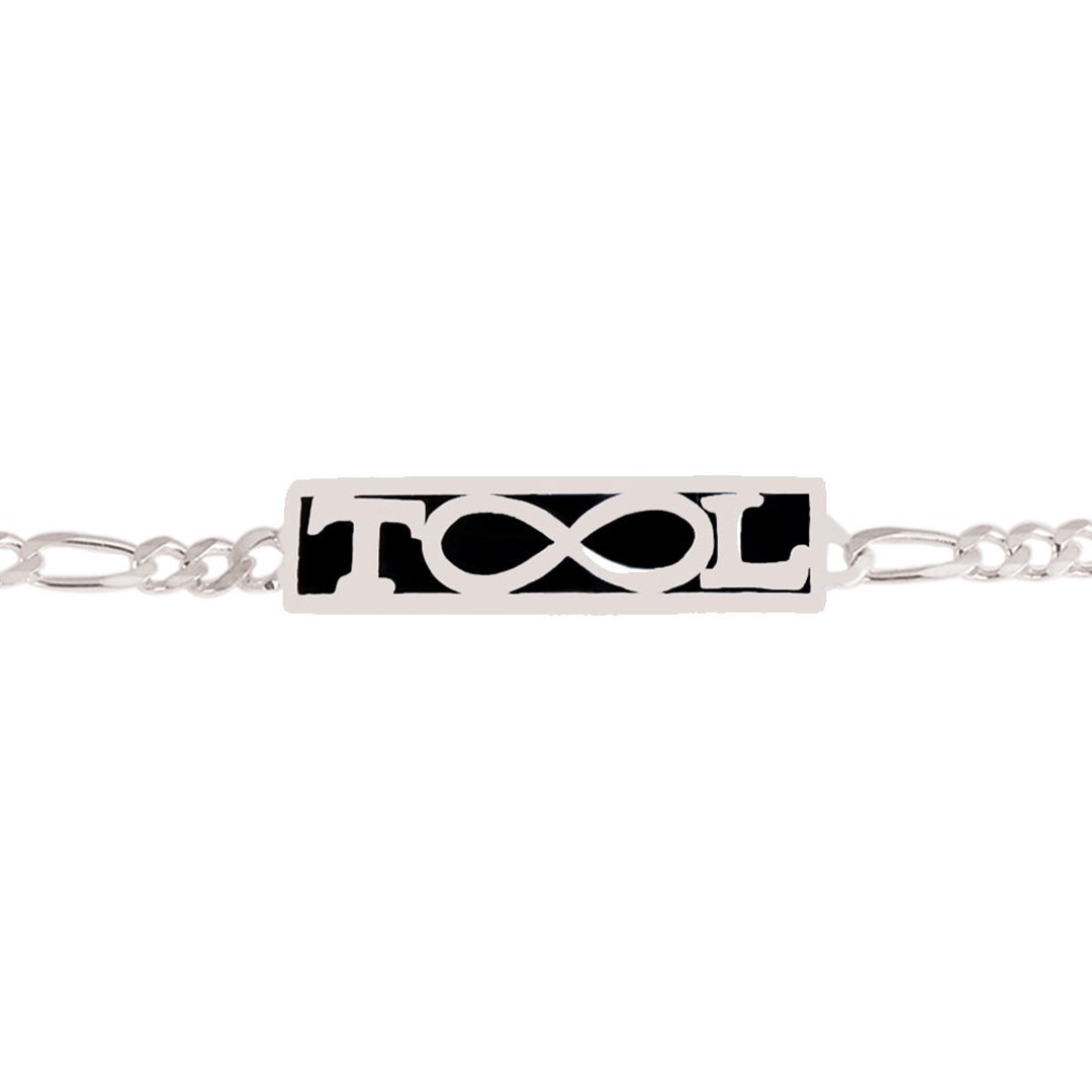 Gümüş Sonsuzluk Mineli Harfli Erkek Bileklik