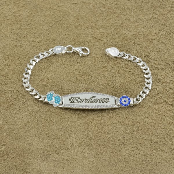 Gümüş Plaka İsimli Bebek Künyesi