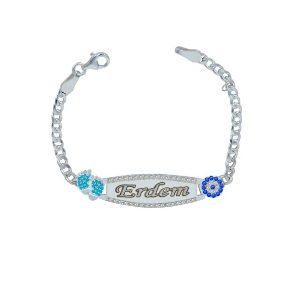 Gümüş Plaka İsimli Bebek Künyesi