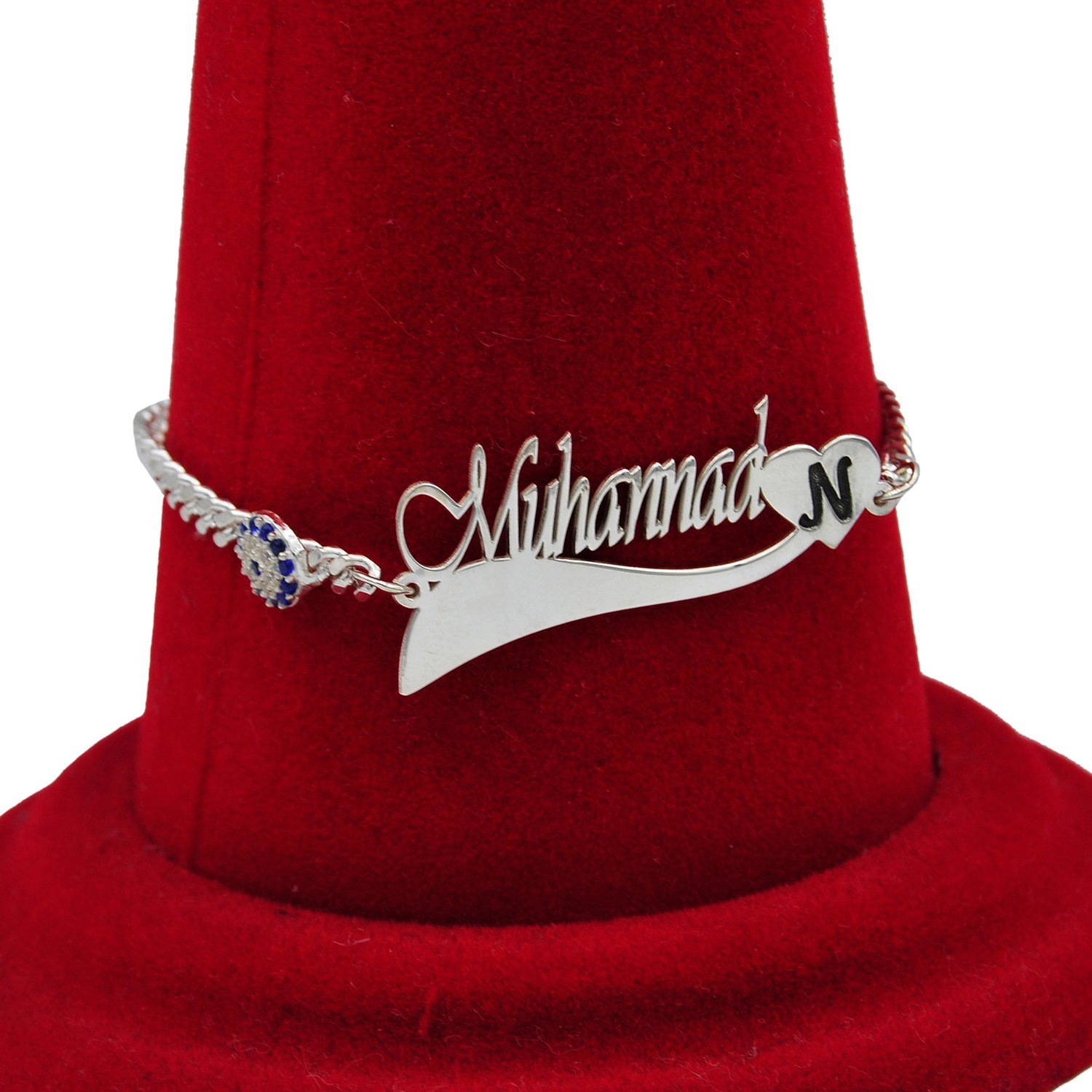 Gümüş Özel Tasarım Kalpli İsimli Bileklik