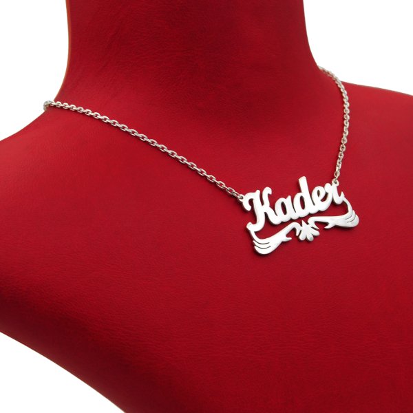 Gümüş Altı Kartal Desenli İsimli Kolye