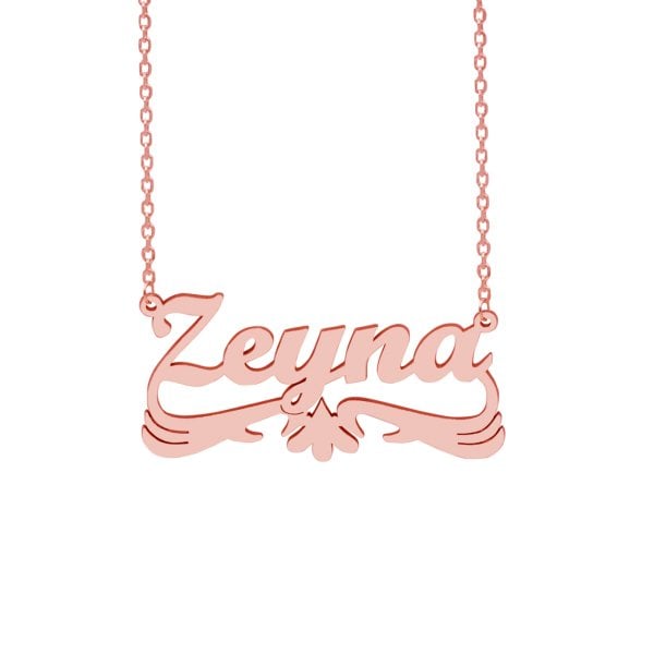 Gümüş Altı Kartal Desenli İsimli Kolye