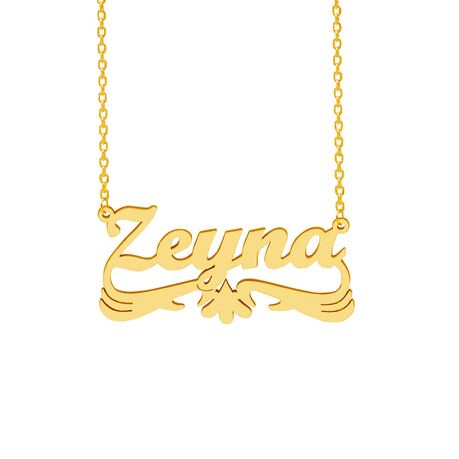 Gümüş Altı Kartal Desenli İsimli Kolye