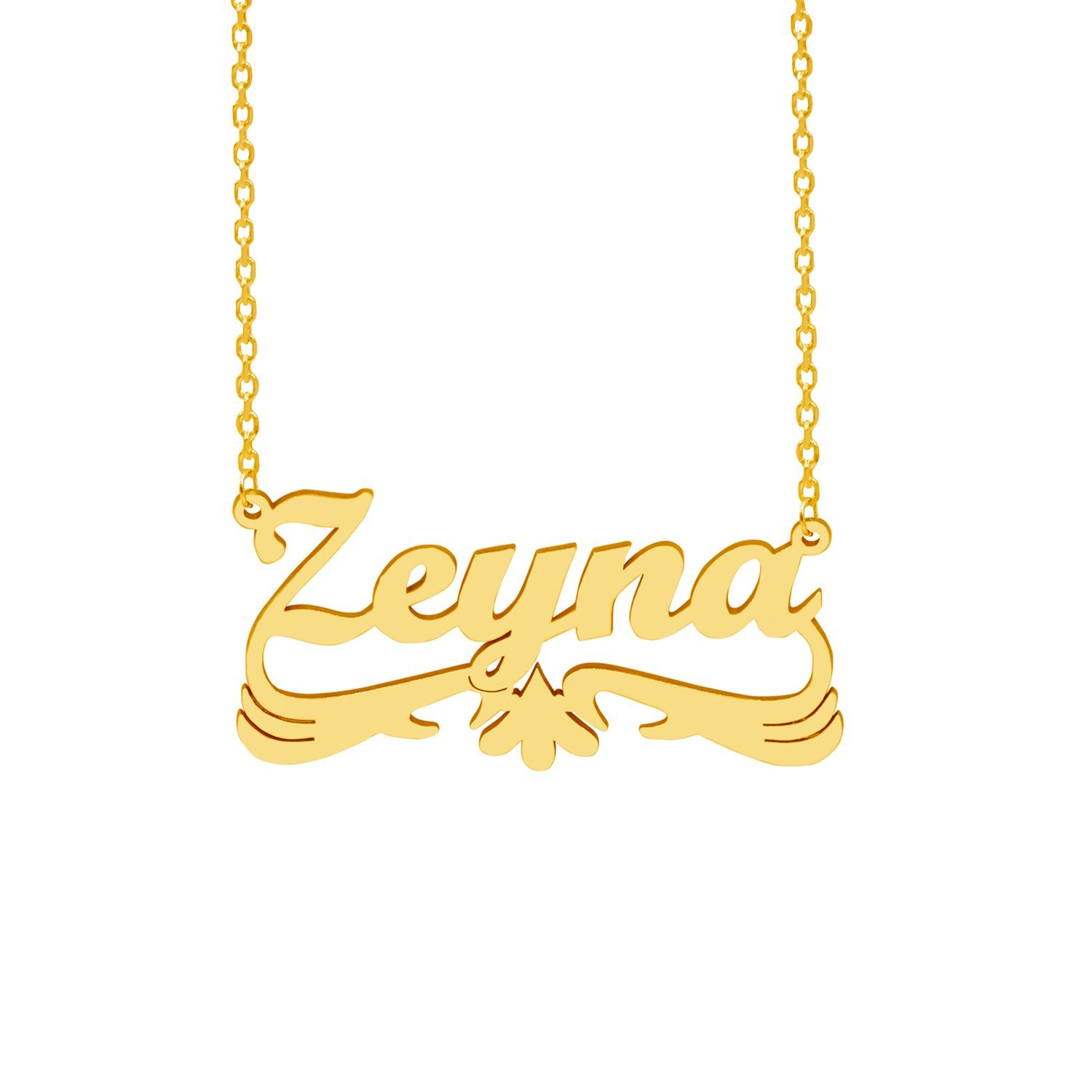 Gümüş Altı Kartal Desenli İsimli Kolye