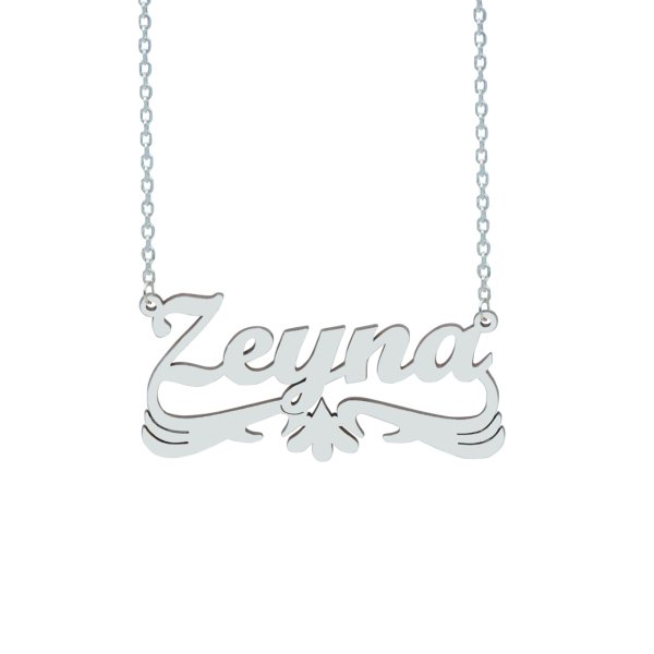 Gümüş Altı Kartal Desenli İsimli Kolye