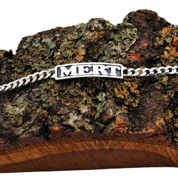 Gümüş Plakalı Bay İsimli Bileklik