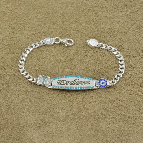 Gümüş Plakalı Nazarlık İsimli Çocuk Künyesi