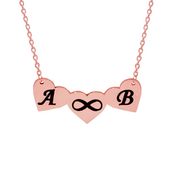 Gümüş Üç Kalpli İsimli Kolye