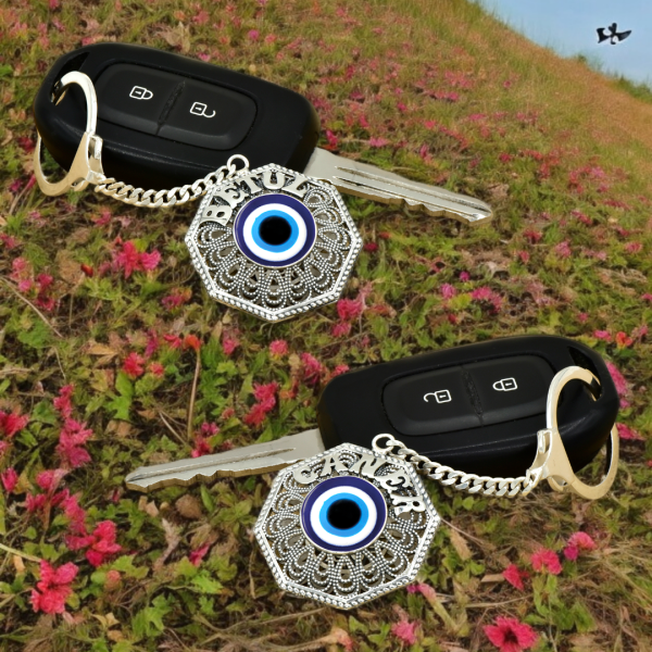 Gümüş Nazarlı Telkari İsimli Anahtarlık