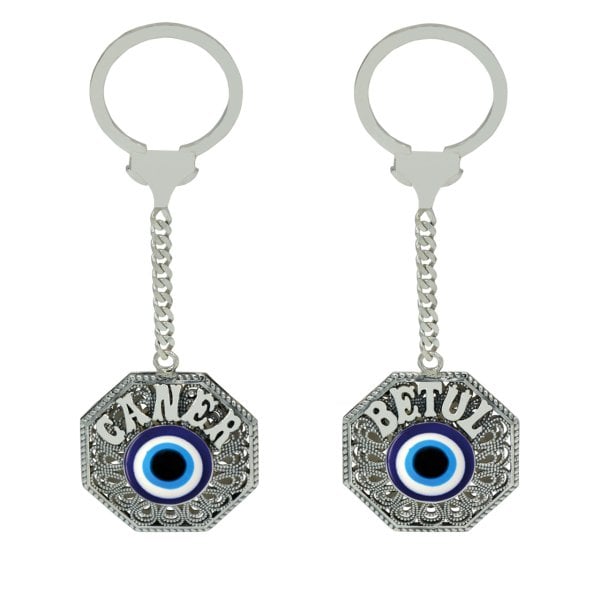 Gümüş Nazarlı Telkari İsimli Anahtarlık