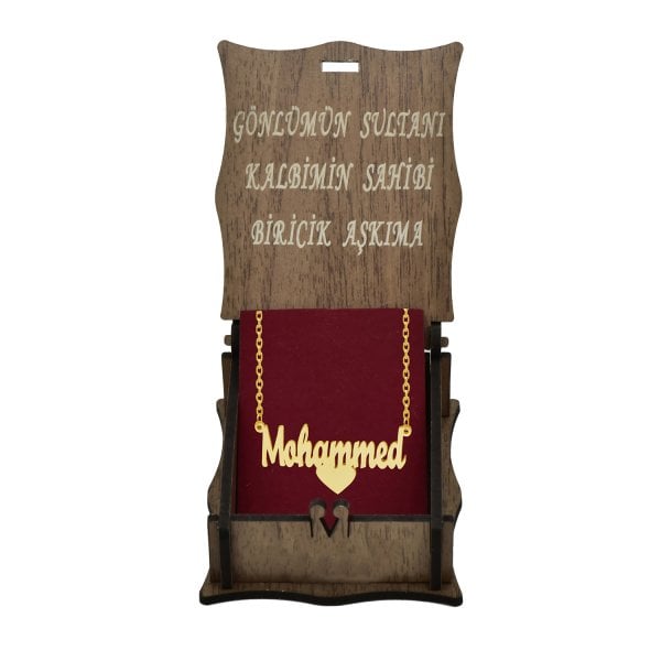 Gümüş Altı Kalpli İsimli Kolye