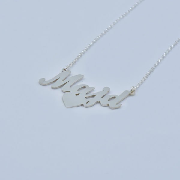 Gümüş Altı Kalpli İsimli Kolye