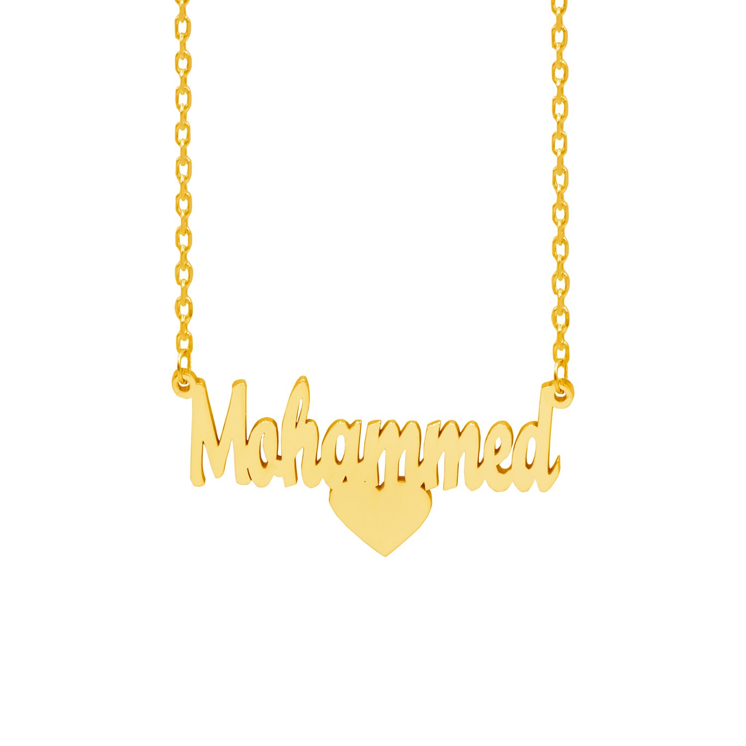 Gümüş Altı Kalpli İsimli Kolye