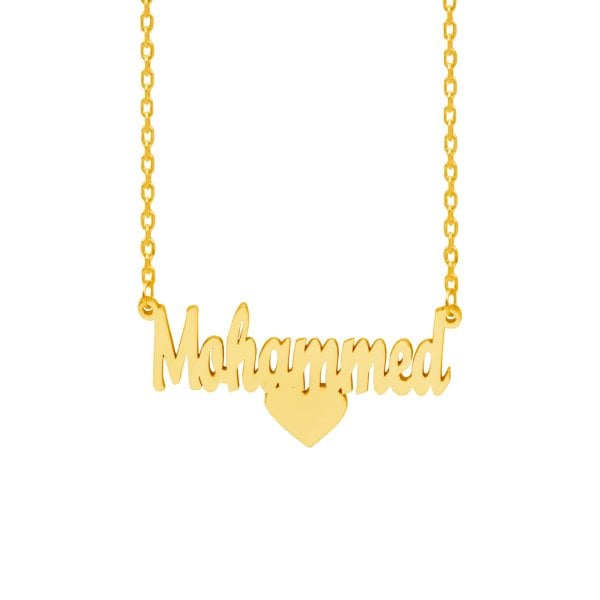 Gümüş Altı Kalpli İsimli Kolye