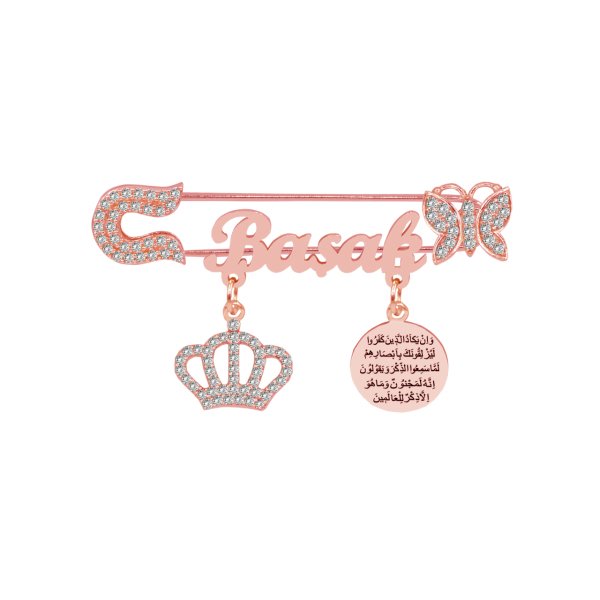 Gümüş Nazar Dualı İsimli Bebek Çatal İğne