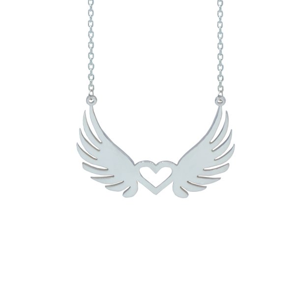 Gümüş Sade Melek Kanatlı Kolye