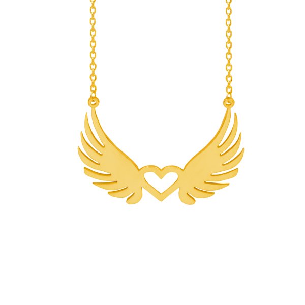 Gümüş Sade Melek Kanatlı Kolye