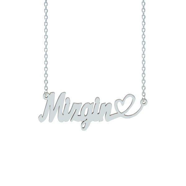 Gümüş Kalpli İsimli Kolye
