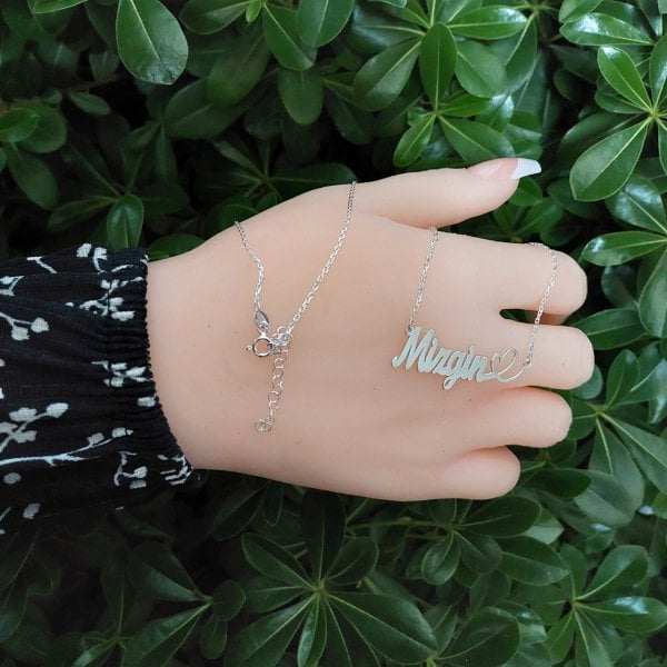 Gümüş Kalpli İsimli Kolye