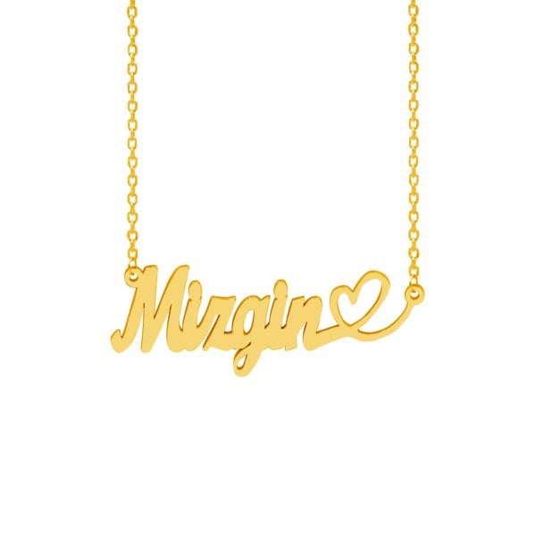 Gümüş Kalpli İsimli Kolye