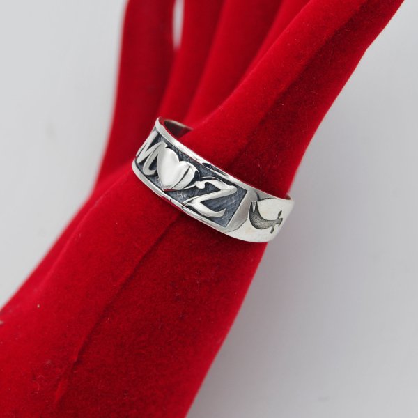 Gümüş Özel Tasarım Zülfikar Kılıçlı İsimli Yüzük