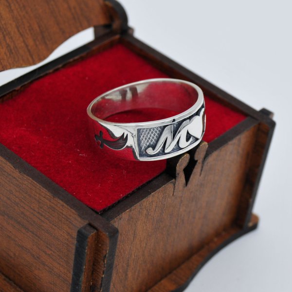 Gümüş Özel Tasarım Zülfikar Kılıçlı İsimli Yüzük