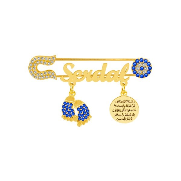 Gümüş Nazar Dualı Patikli Bebek İsimli Çatal İğne