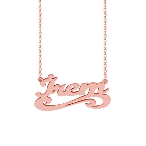 Gümüş Özel Tasarım Altı Desenli İsimli Kolye