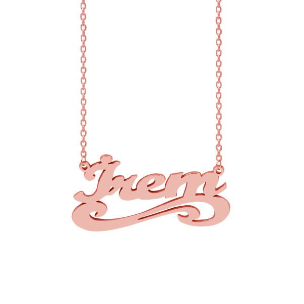 Gümüş Özel Tasarım Altı Desenli İsimli Kolye