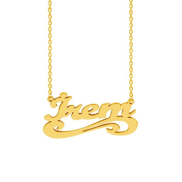 Gümüş Özel Tasarım Altı Desenli İsimli Kolye