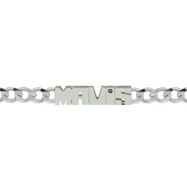 Gümüş Kalın Zincirli Oynak Harfli İsimli Bileklik