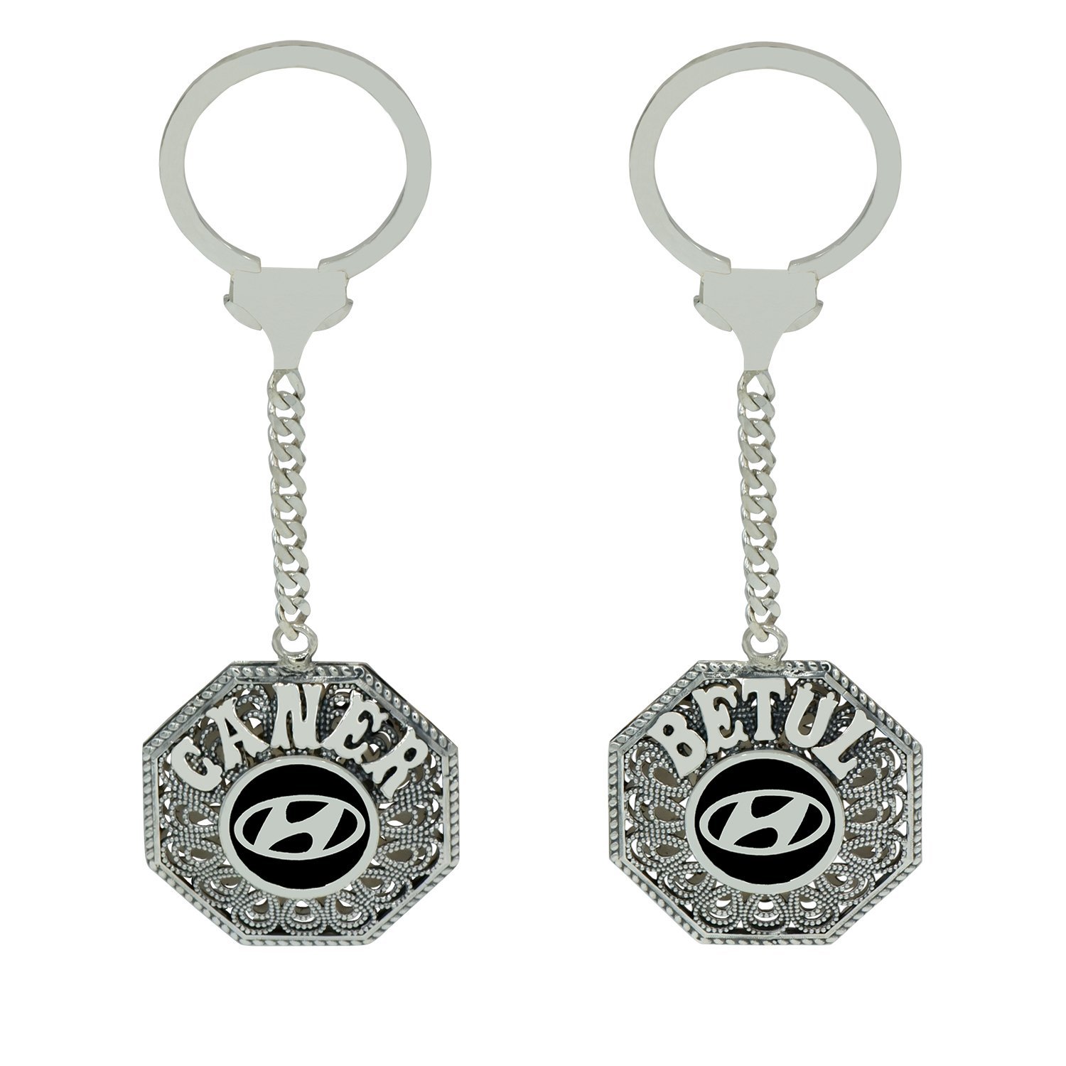 Gümüş Hyundai Armalı Telkari İsimli Anahtarlık