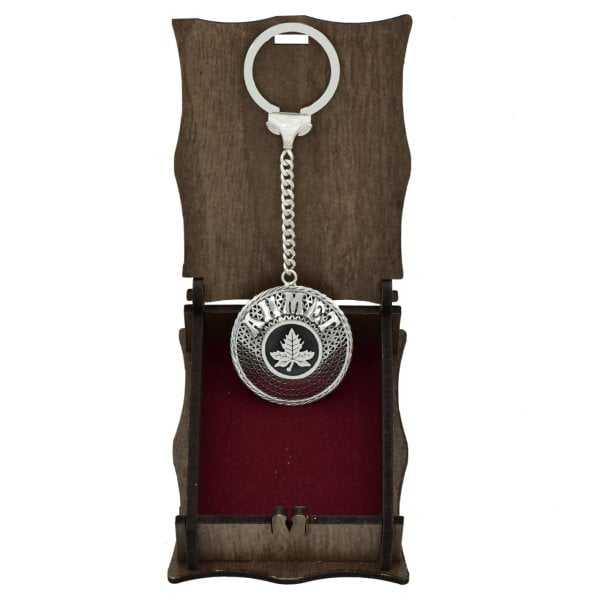 Gümüş Yaprak Figürlü Telkari İsimli Anahtarlık