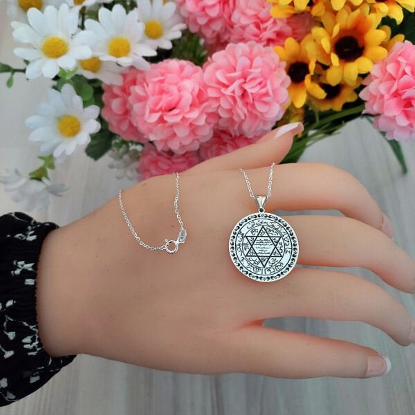 Gümüş Süleyman Mührü Bayan Kolye