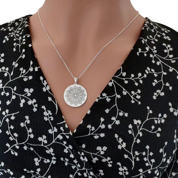 Gümüş Süleyman Mührü Bayan Kolye