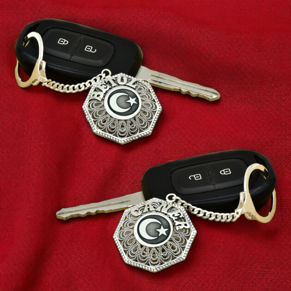 Gümüş Ayyıldızlı Telkari İsimli Anahtarlık