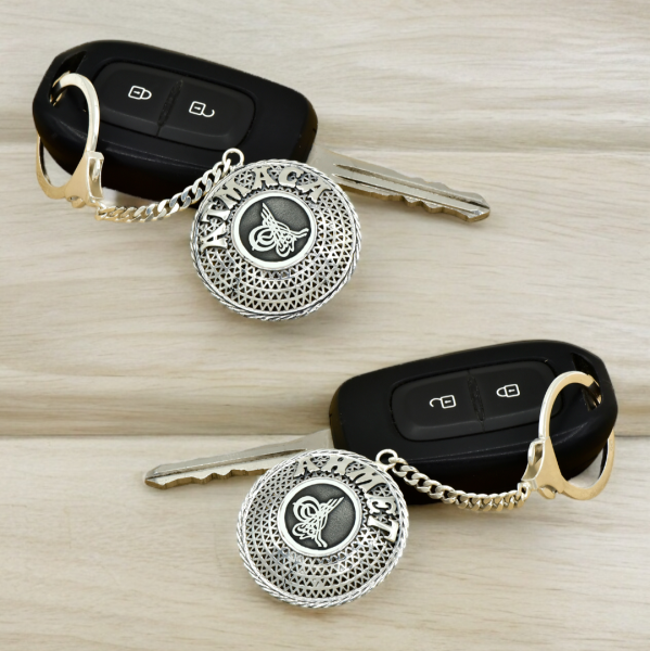 Gümüş Tuğralı Telkari İsimli Anahtarlık