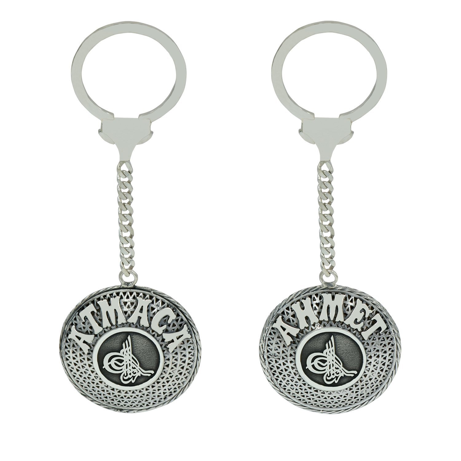 Gümüş Tuğralı Telkari İsimli Anahtarlık