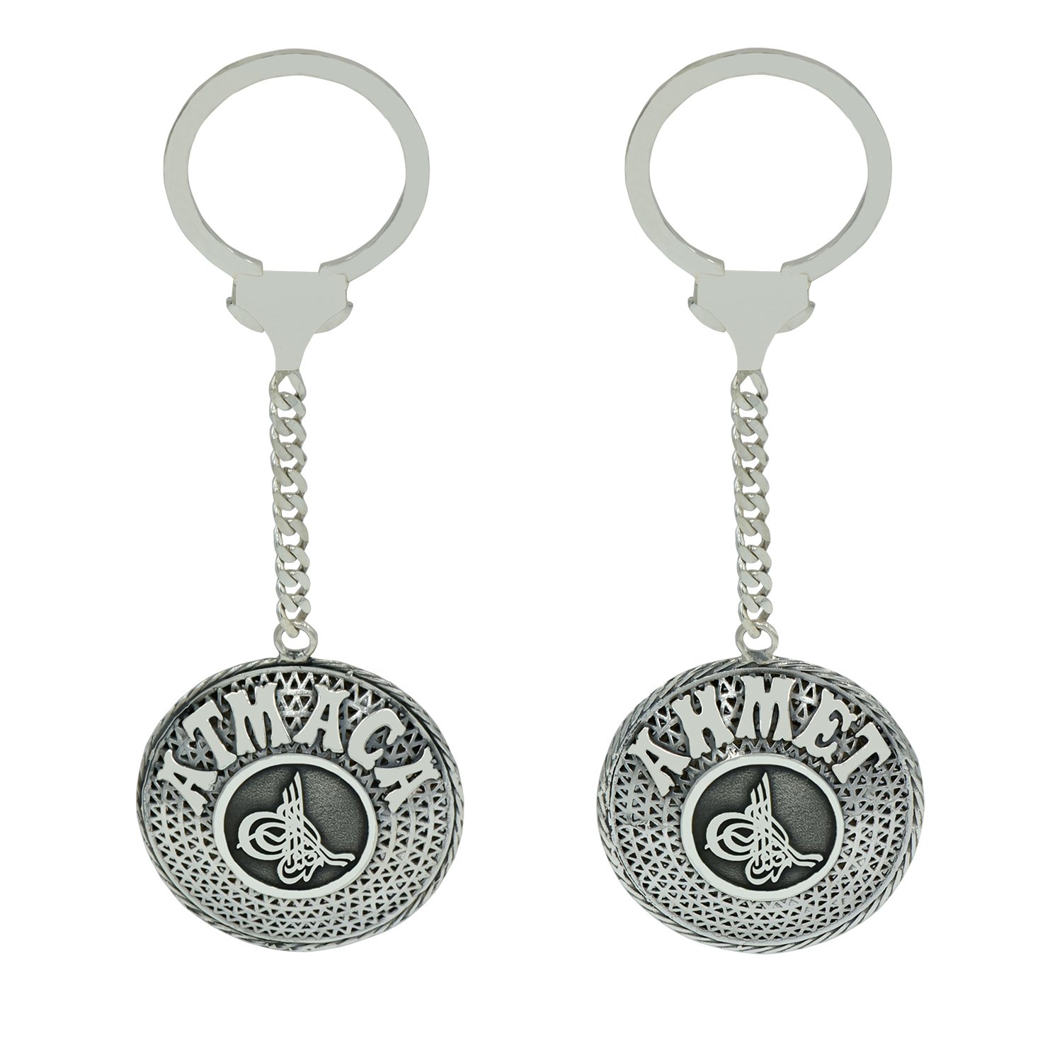 Gümüş Tuğralı Telkari İsimli Anahtarlık