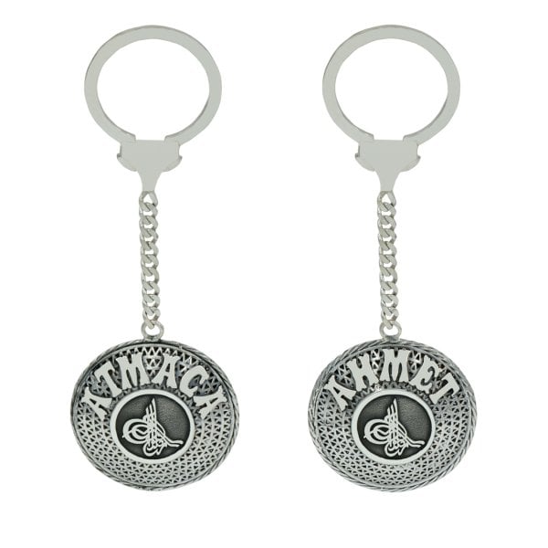 Gümüş Tuğralı Telkari İsimli Anahtarlık