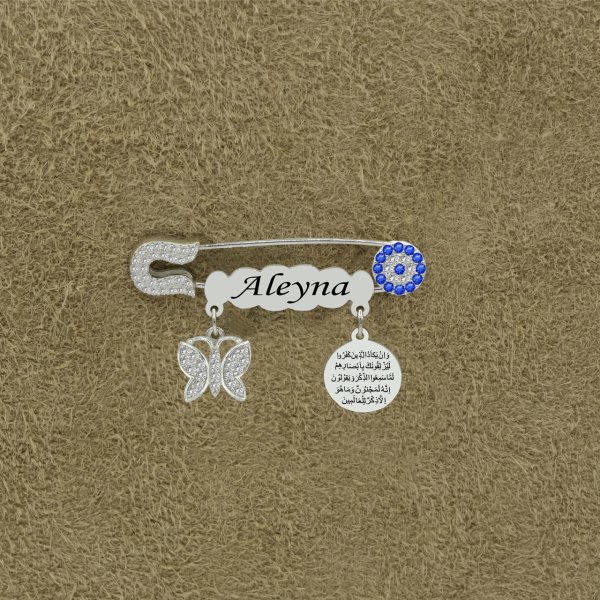 Gümüş Nazarlı İsimli Bebek İğnesi