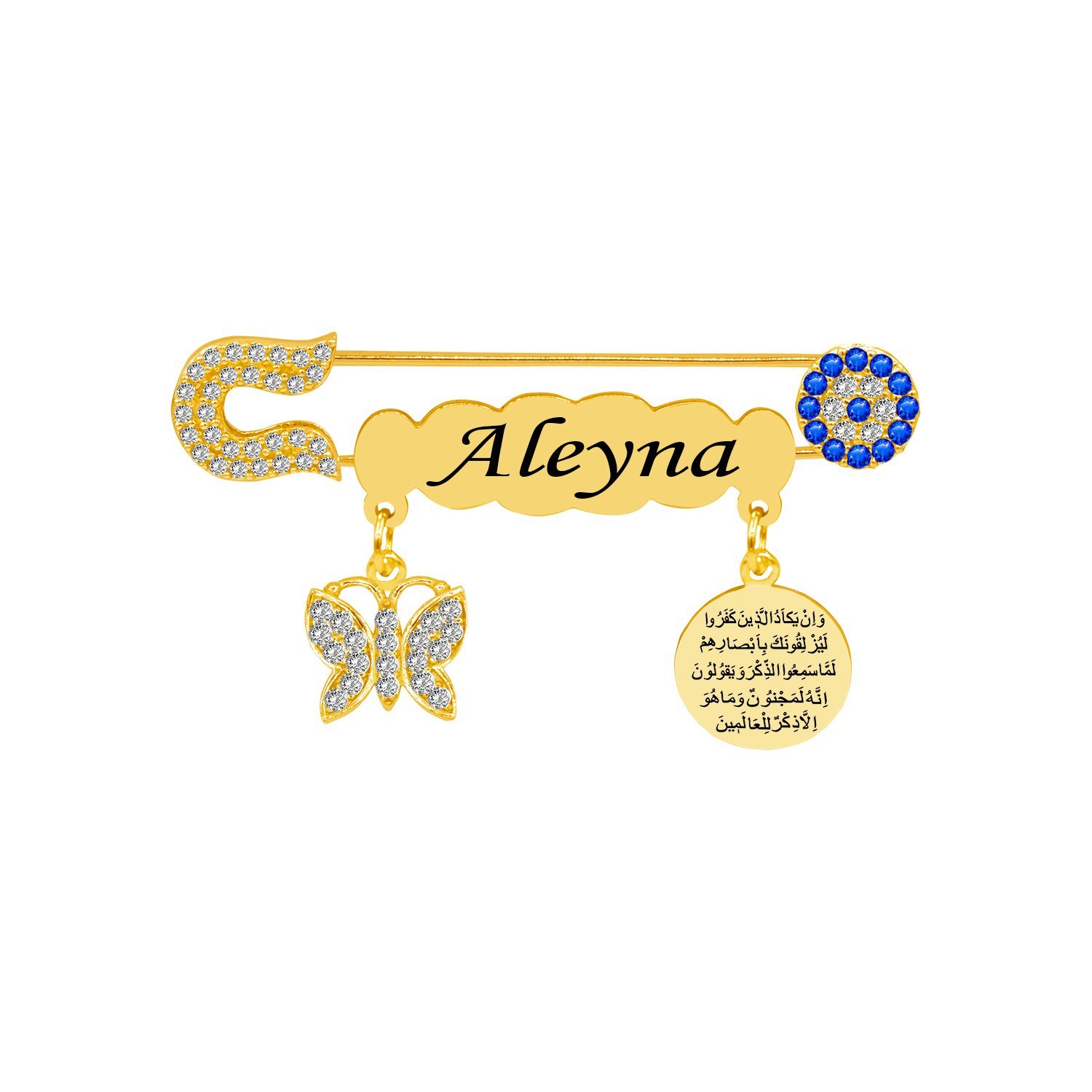 Gümüş Nazarlı İsimli Bebek İğnesi