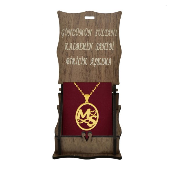 Gümüş Kalpli Sonsuzluk Halka İsimli Kolye