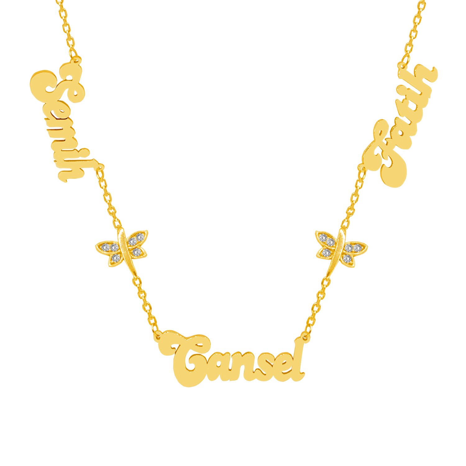 Gümüş Taşlı Yusufçuk 3 İsimli Kolye