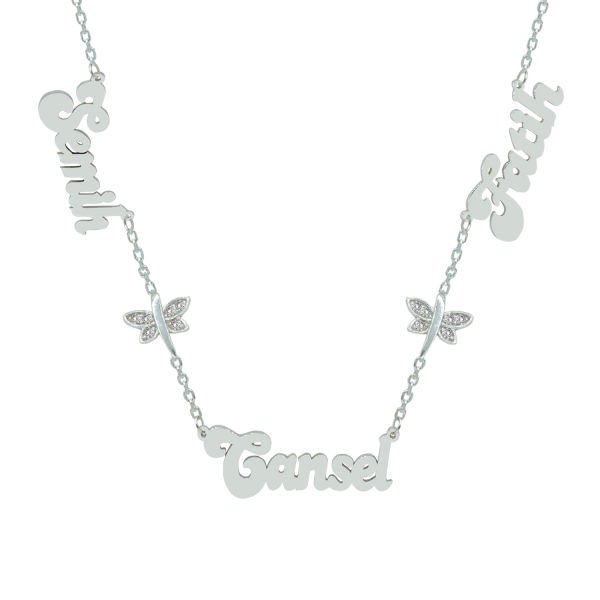 Gümüş Taşlı Yusufçuk 3 İsimli Kolye