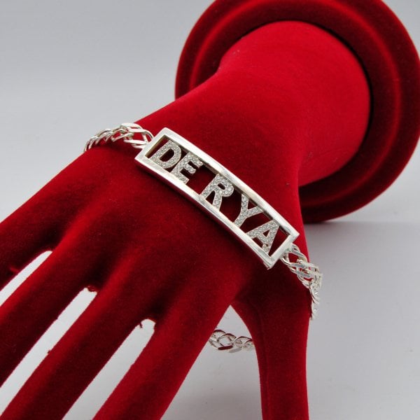 Gümüş Sürgülü Taşsız İsimli Bileklik