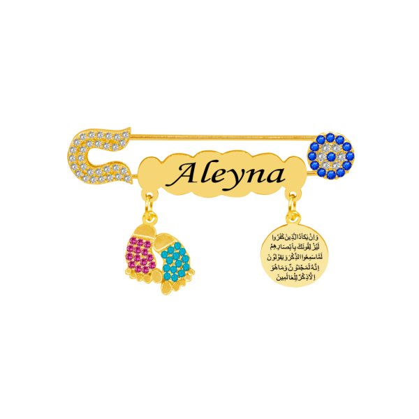 Gümüş Patikli İsimli Bebek İğnesi